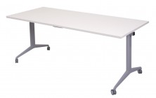 Flip Top Table On Precious Silver Frame With Locking Castors. Sizes 1500 X 750 And 1800 X 750